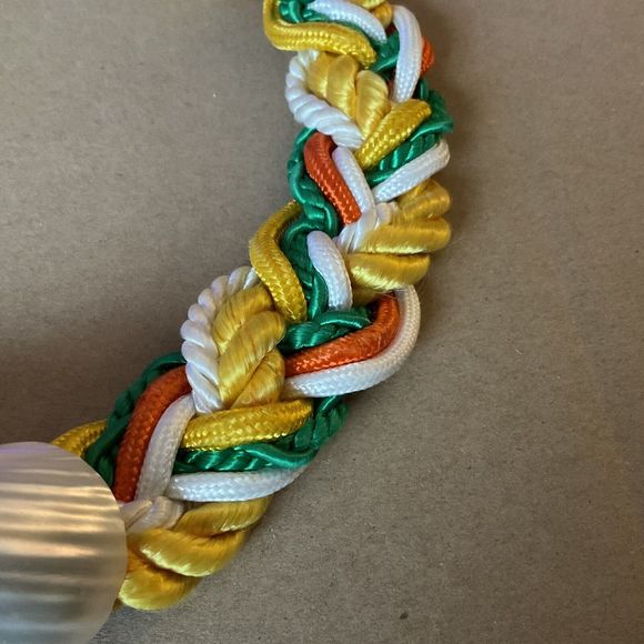 VINTAGE 18" CHUNKY NECKLACE CHOKER WHITE SEA SHELL Seashell Orange Green Yel Whi - Picture 4 of 11